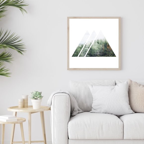 Unframed 12x12 minimalist forest wall art print - Picture 2 of 3